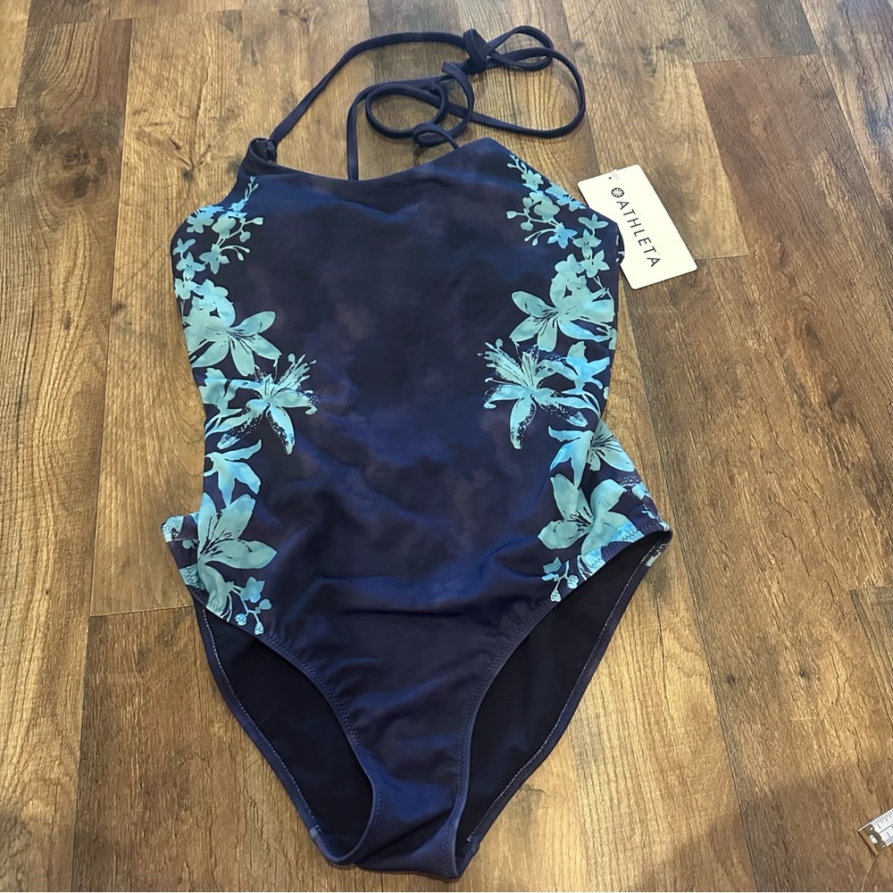Athleta Keyhole Printed One Piece NWT sz S - Picture 3 of 10